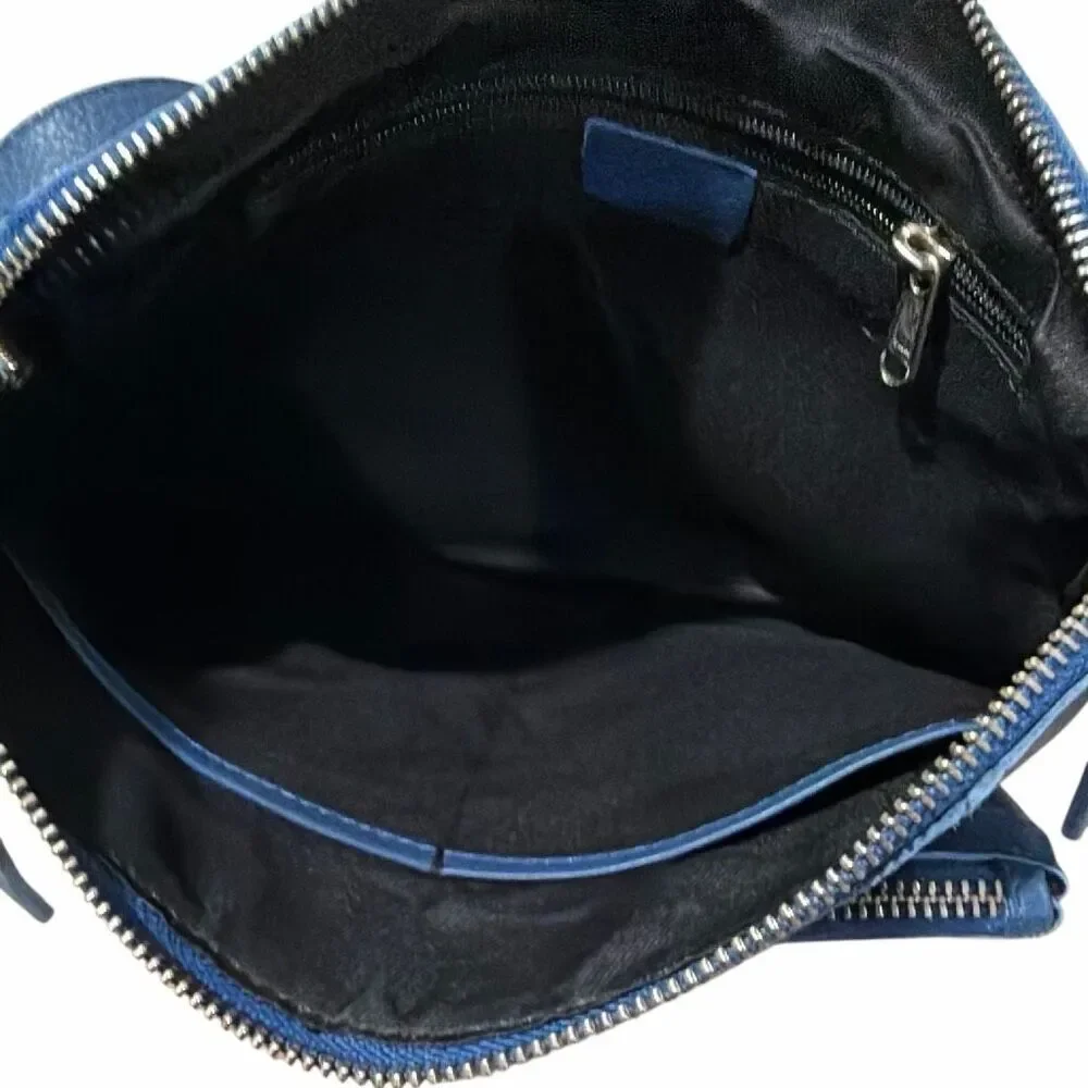 Wise Owl Slate Blue Leather Crossbody Handbag Purse Adjustable Strap